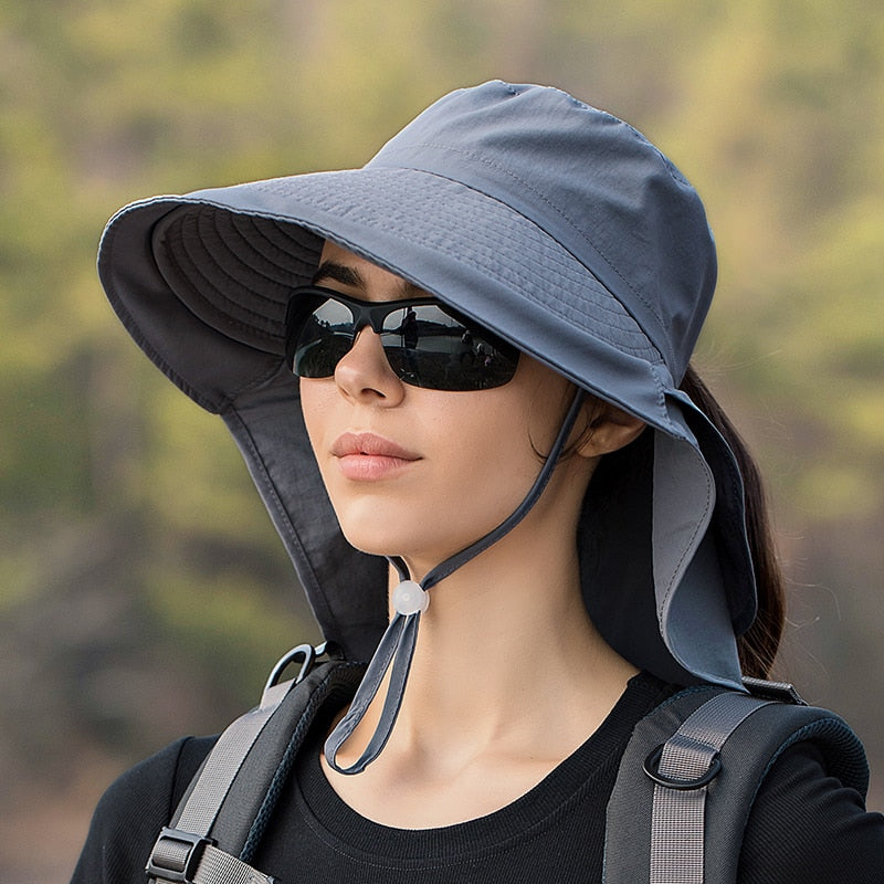 KINIJA Wide Brim Neck Protecter Bucket Hat
