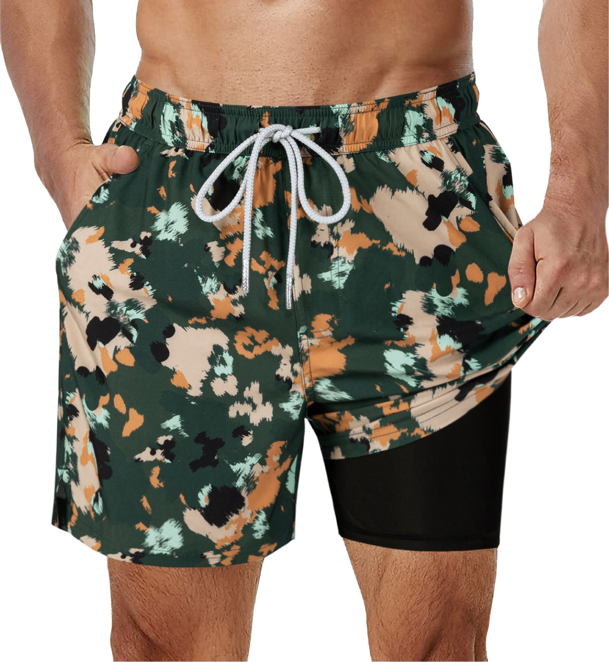 SURFCUZ Mens Swimming Trunks with Compression Liner