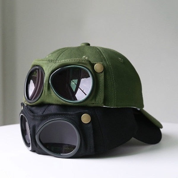 Aviator Summer Baseball Cap With Sunglasses