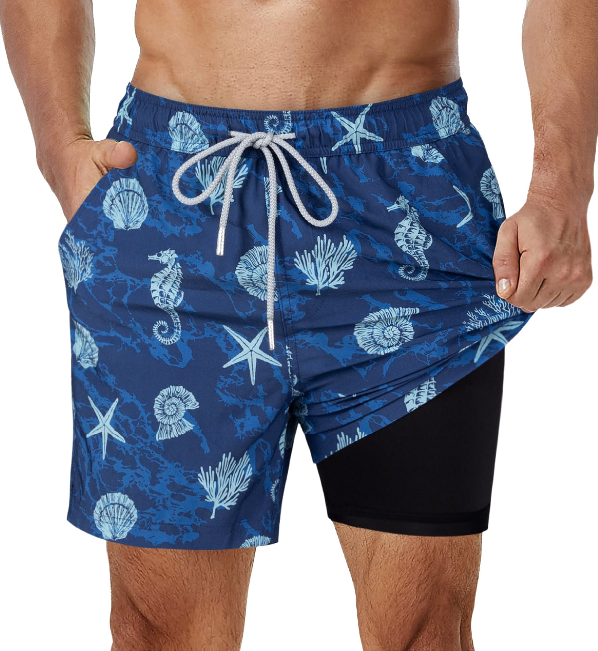 SURFCUZ Mens Swimming Trunks with Compression Liner