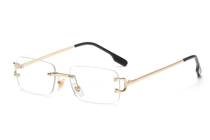 Kachawoo Retro Rectangular Sunglasses Rimless