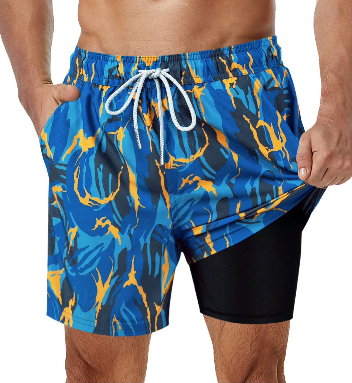 SURFCUZ Mens Swimming Trunks with Compression Liner