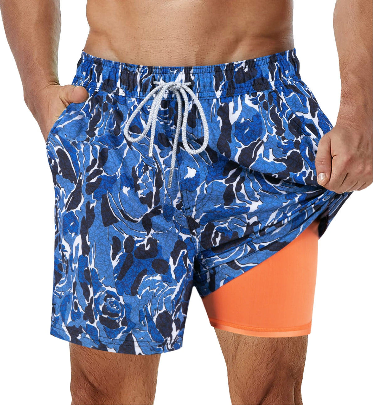 SURFCUZ Mens Swimming Trunks with Compression Liner