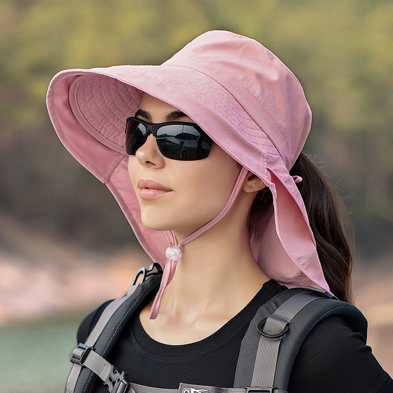 KINIJA Wide Brim Neck Protecter Bucket Hat