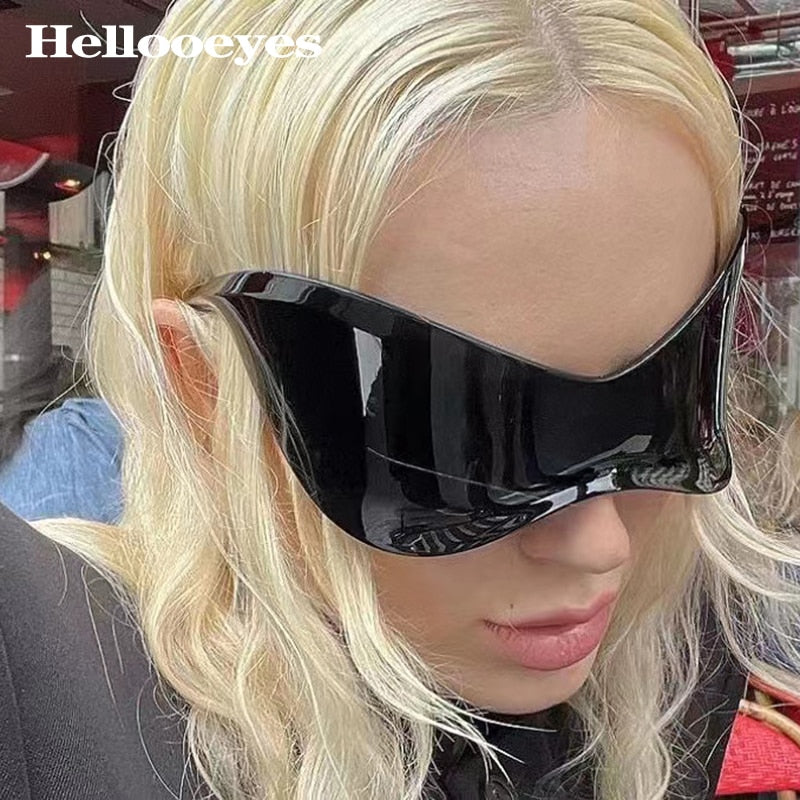 HELLOOEYES Oversized Punk Goggle Sunglasses