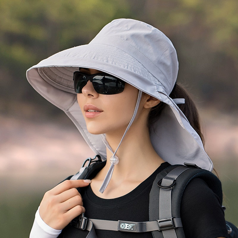 KINIJA Wide Brim Neck Protecter Bucket Hat