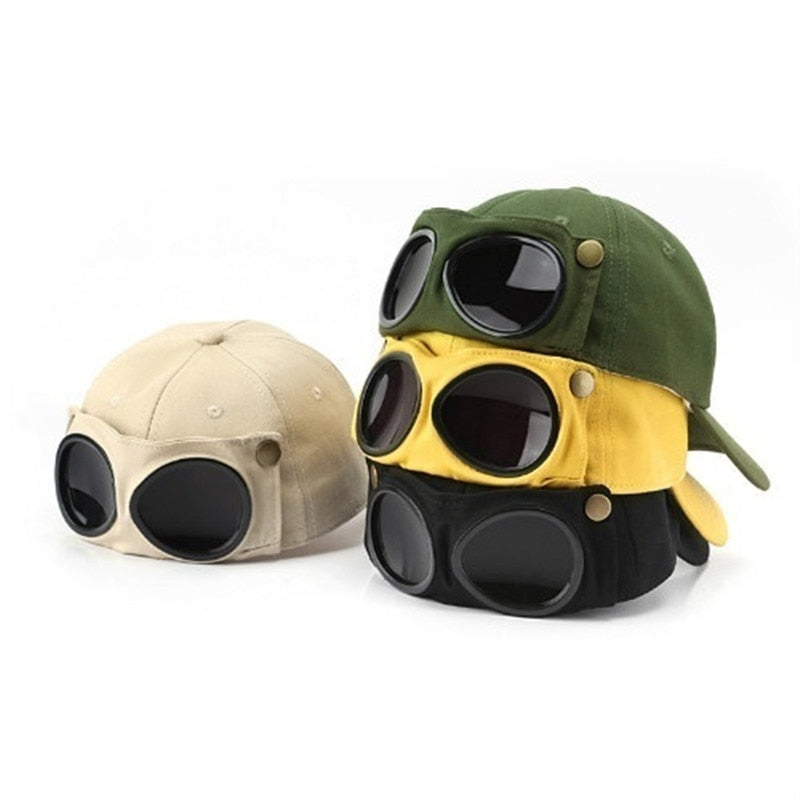 Aviator Summer Baseball Cap With Sunglasses