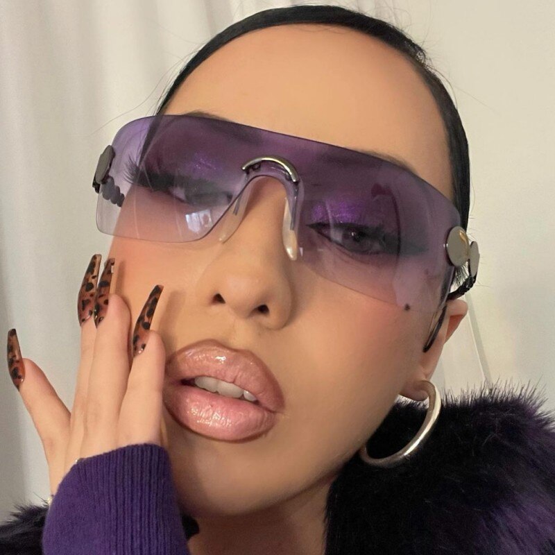 GUVIVI New Ins Rimless One Piece Sunglasses