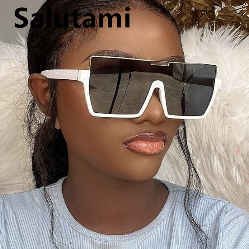 SALUTAMI Half Frame One Piece Square Sunglasses