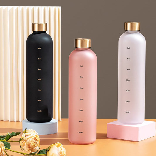 CAPESADE 1L Water Bottle with Time Marker
