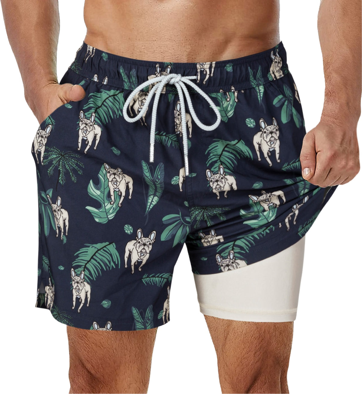 SURFCUZ Mens Swimming Trunks with Compression Liner