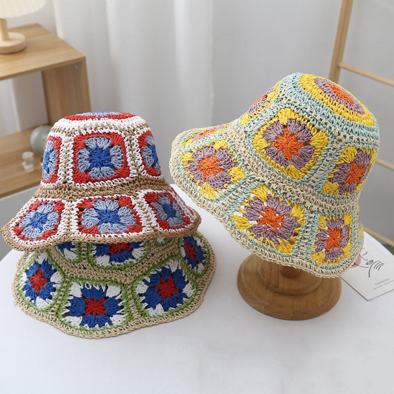 Summer Flowers Hand-Woven Beach Sun Hat