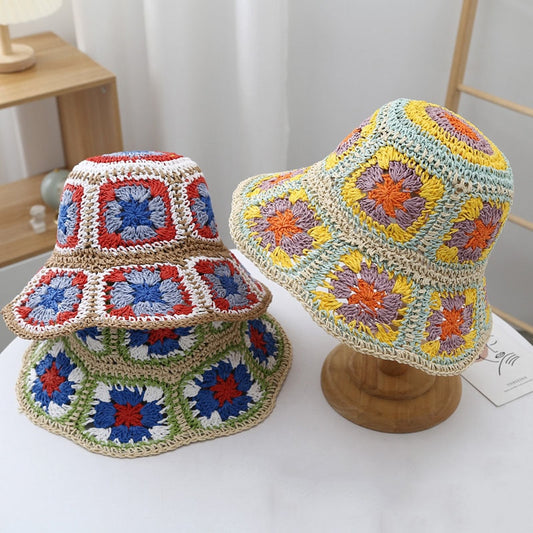 Summer Flowers Hand-Woven Beach Sun Hat