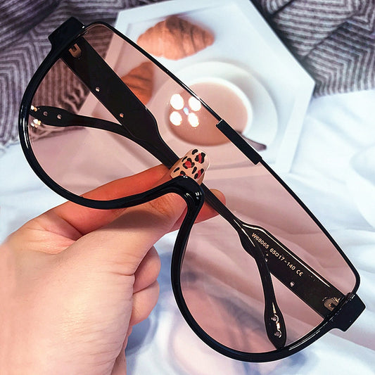 SALUTAMI Vintage Half Frame One Piece Sunglasses