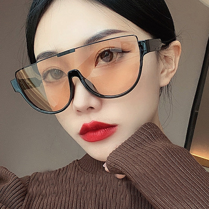 SALUTAMI Vintage Half Frame One Piece Sunglasses
