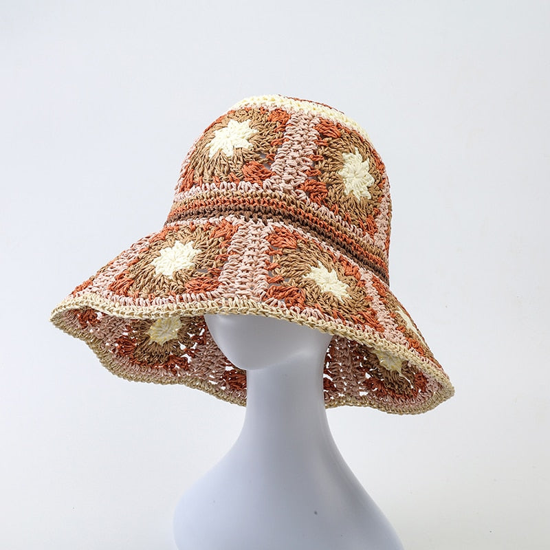 Summer Flowers Hand-Woven Beach Sun Hat