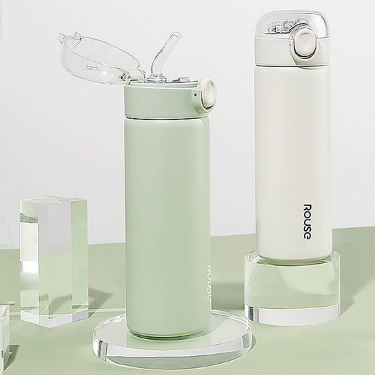 380ml CREAWIND Stainless Steel Water Bottler With Straw