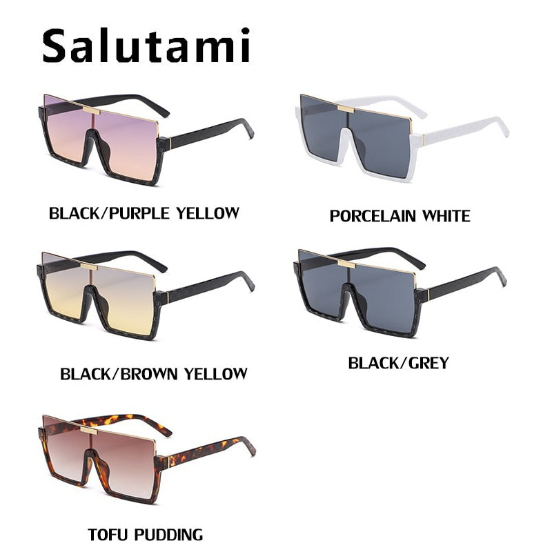 SALUTAMI Half Frame One Piece Square Sunglasses
