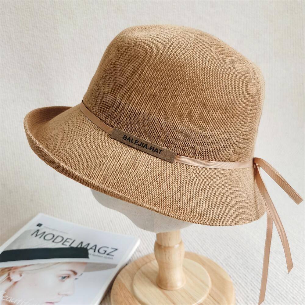 Faux Straw Braid Summer Beach Hat With Roll Brim