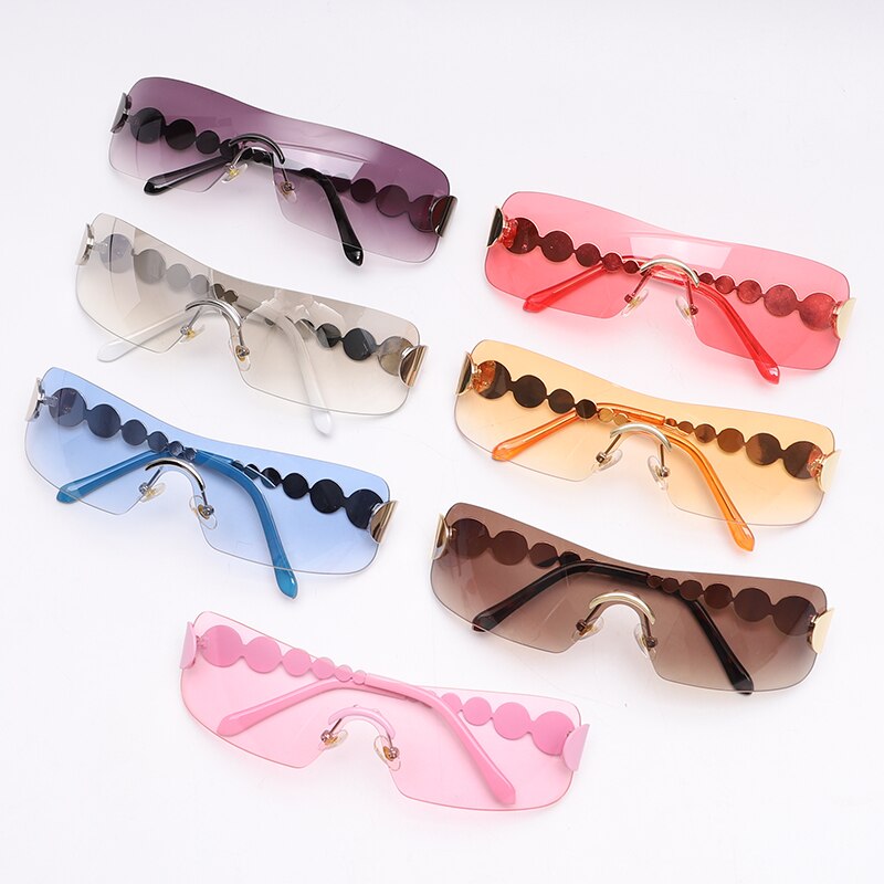 GUVIVI New Ins Rimless One Piece Sunglasses