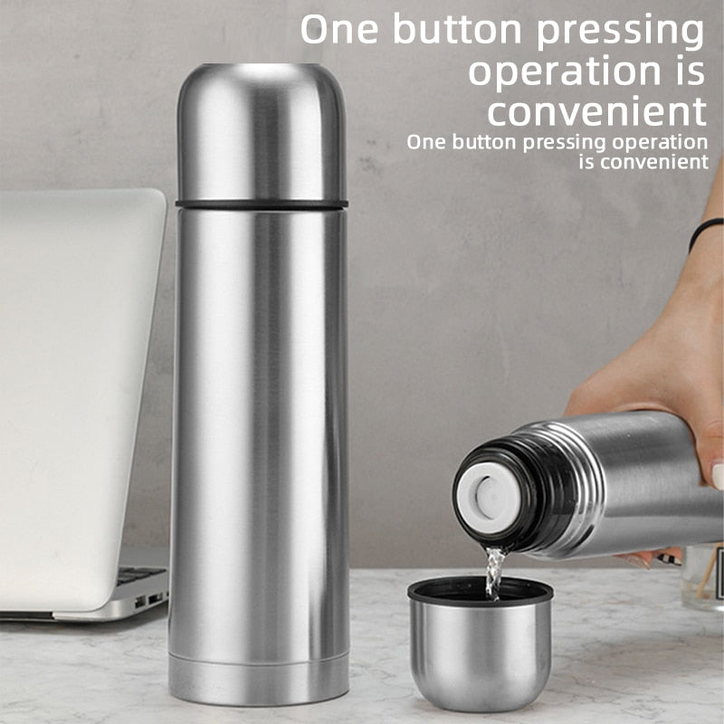 Double-Layer Stainless Steel Bullet Shape Thermos Water Bottle