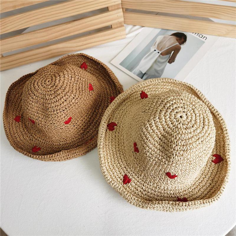 Braid Heart Straw Cap