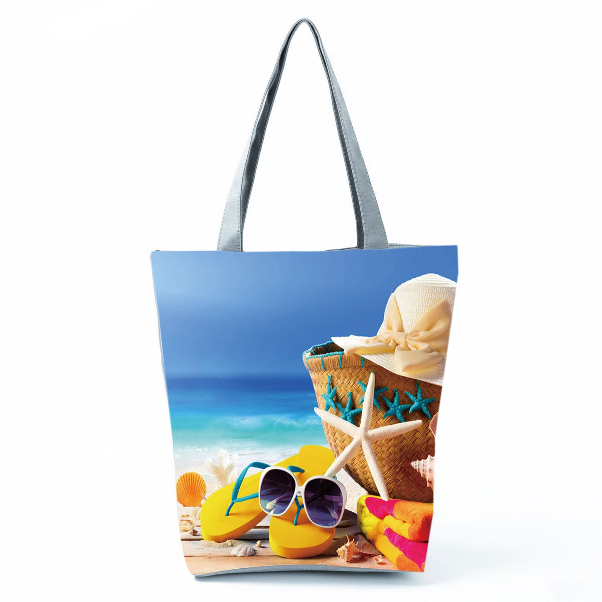 Ocean Shell Print Tote Bag