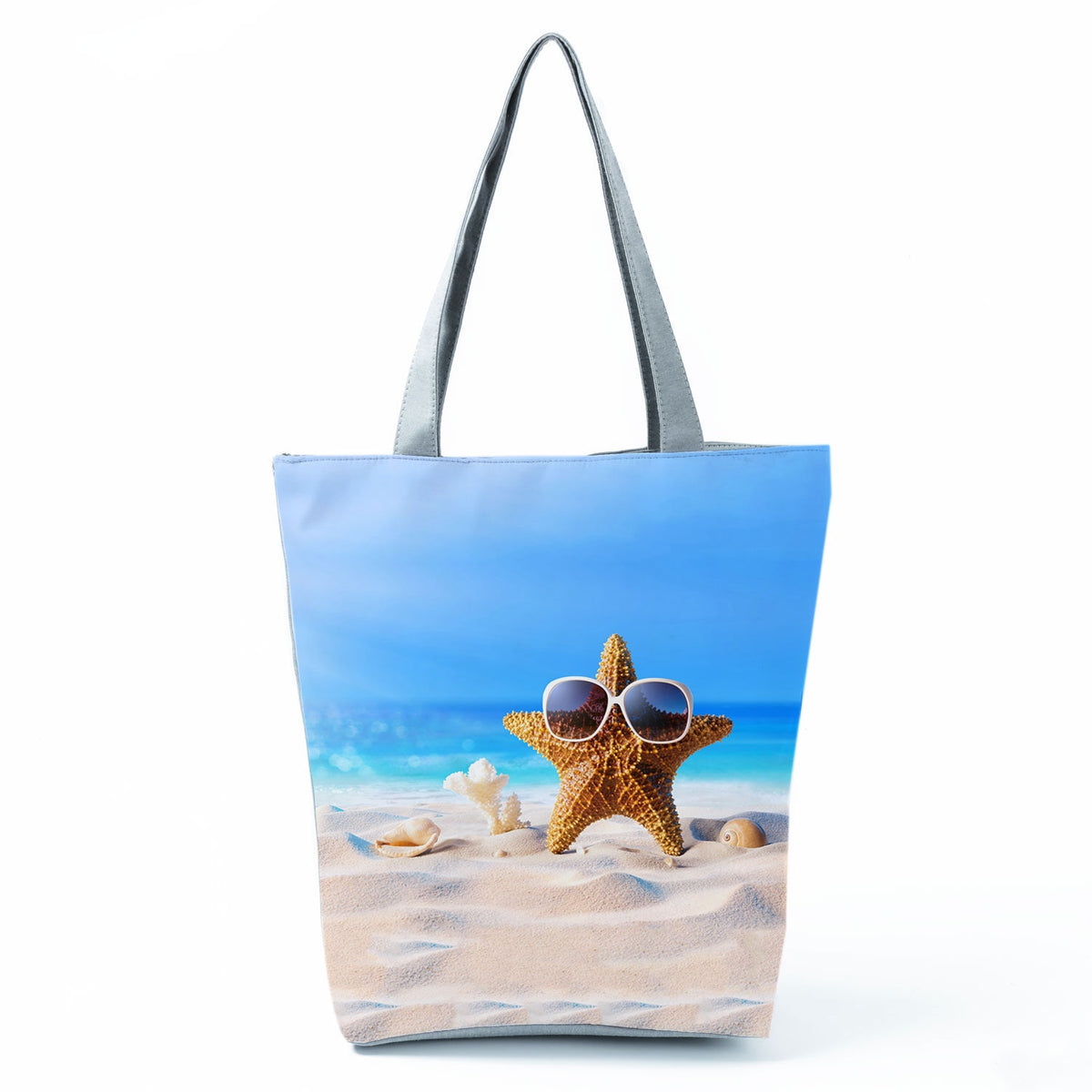 Ocean Shell Print Tote Bag