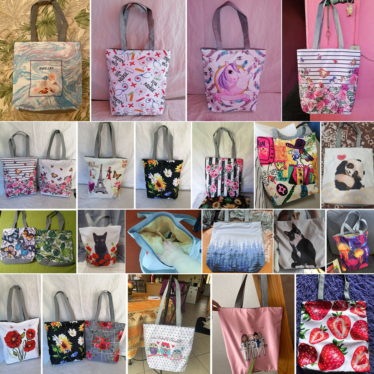Ocean Shell Print Tote Bag