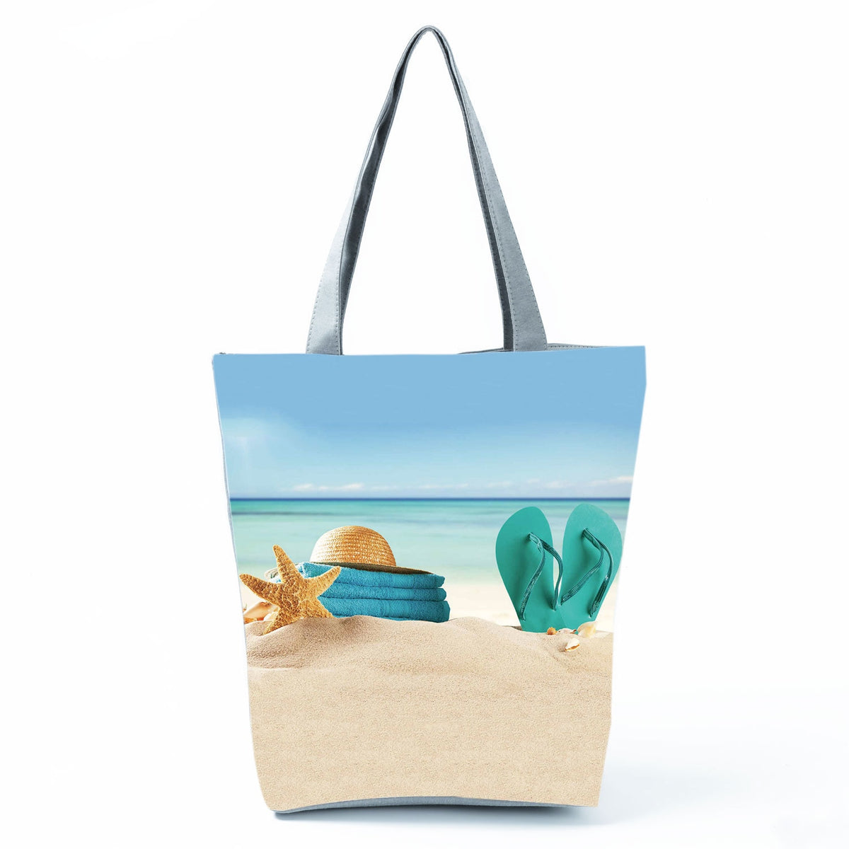 Ocean Shell Print Tote Bag