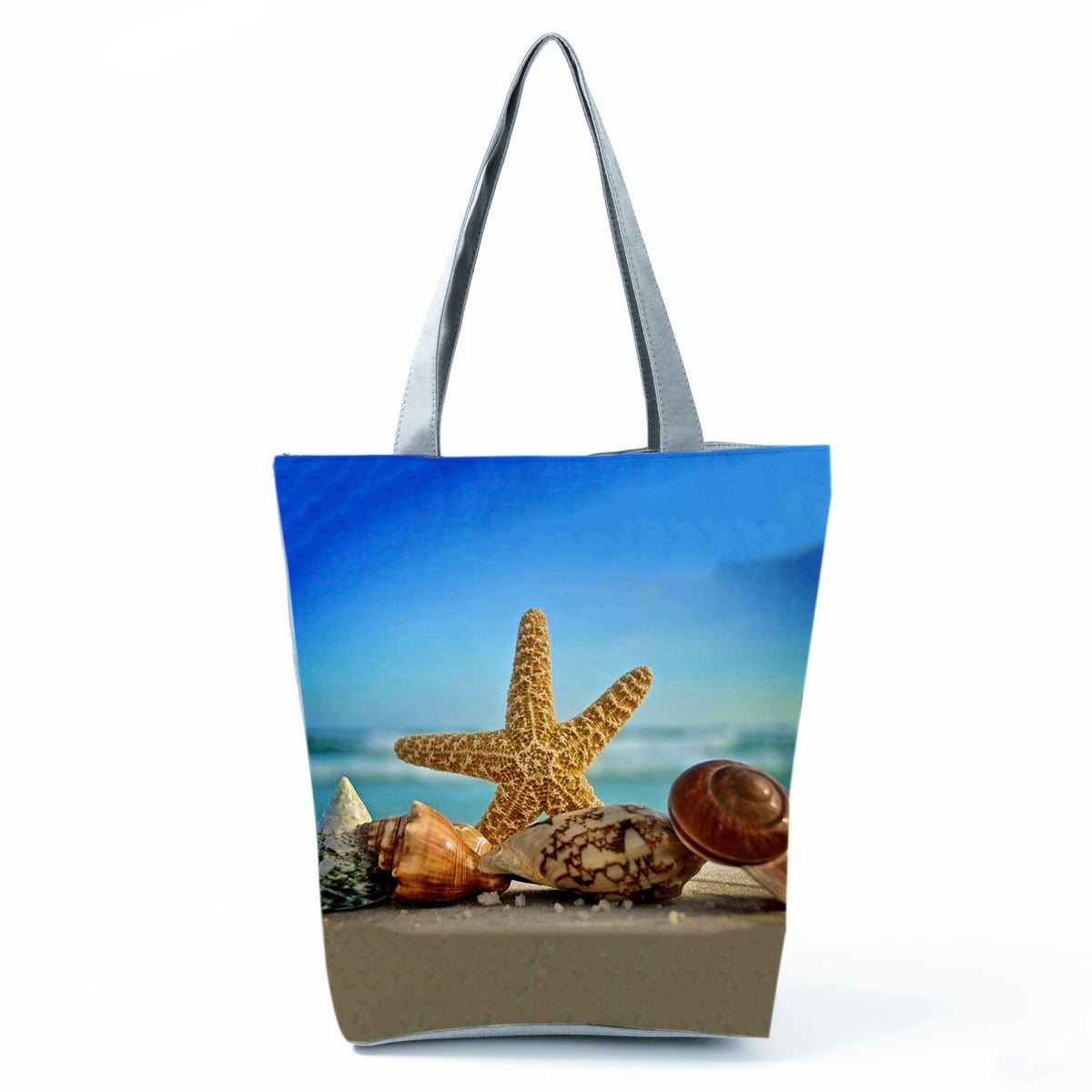 Ocean Shell Print Tote Bag